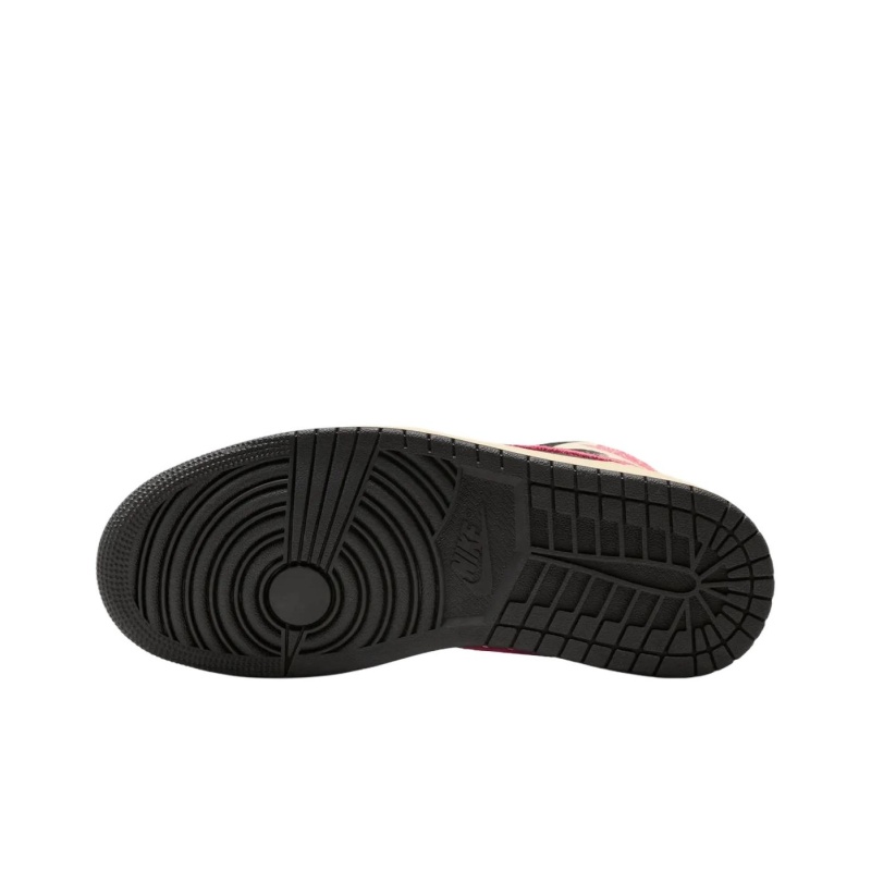 Air Jordan 1 Mid 'Pale Ivory Black Muslin Racer Pink' Женские