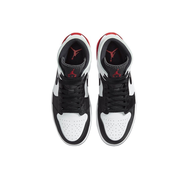 Air Jordan 1 Mid 'White / Black / Light Smoke Grey / Gym Red' Мужские