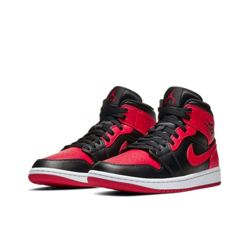 Air Jordan 1 Mid 'Black / University Red / Black / White' Мужские