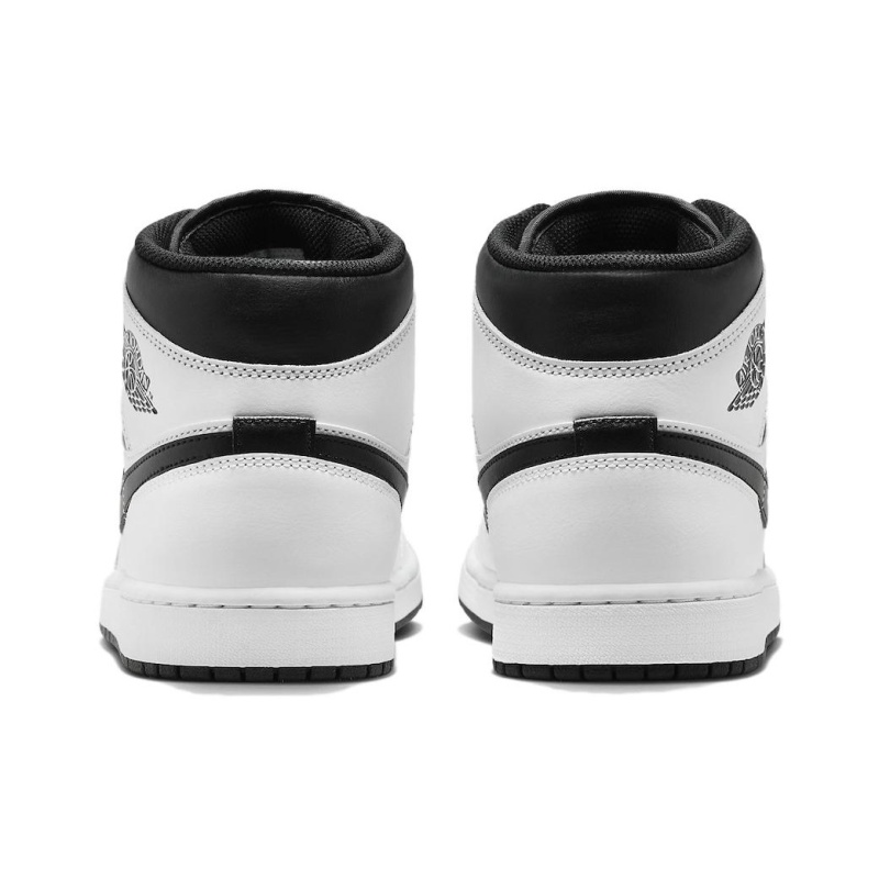 Air Jordan 1 Mid 'White/White/Black/Black' Мужские
