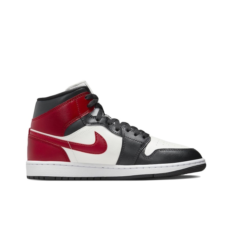 Air Jordan 1 Mid 'Sail Off Noir White Gym Red' Женские