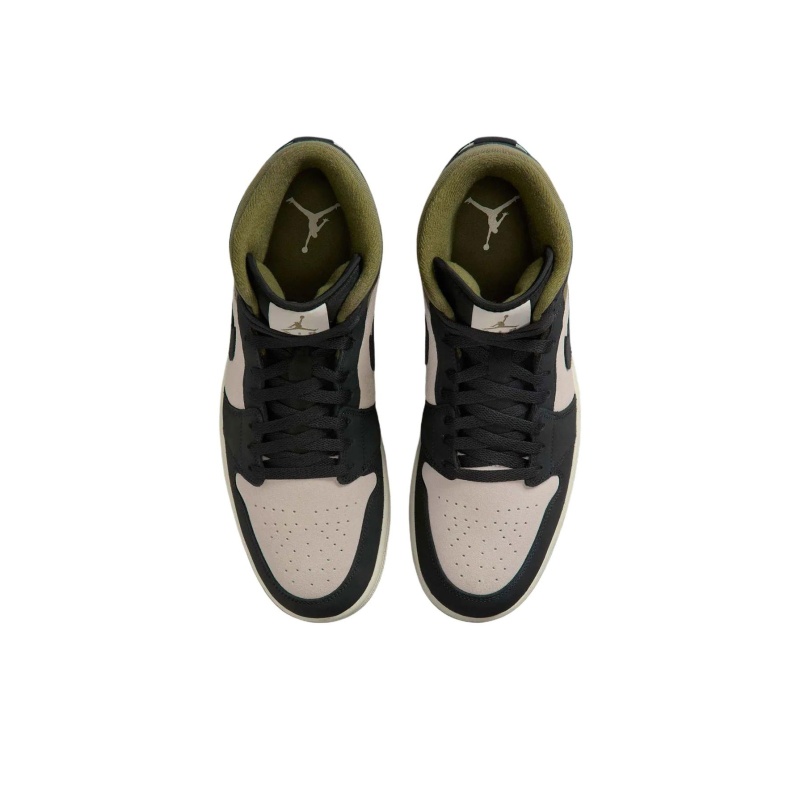 Air Jordan 1 Mid 'Light Orewood Brown Medium Olive Sail Off Noir' Мужские