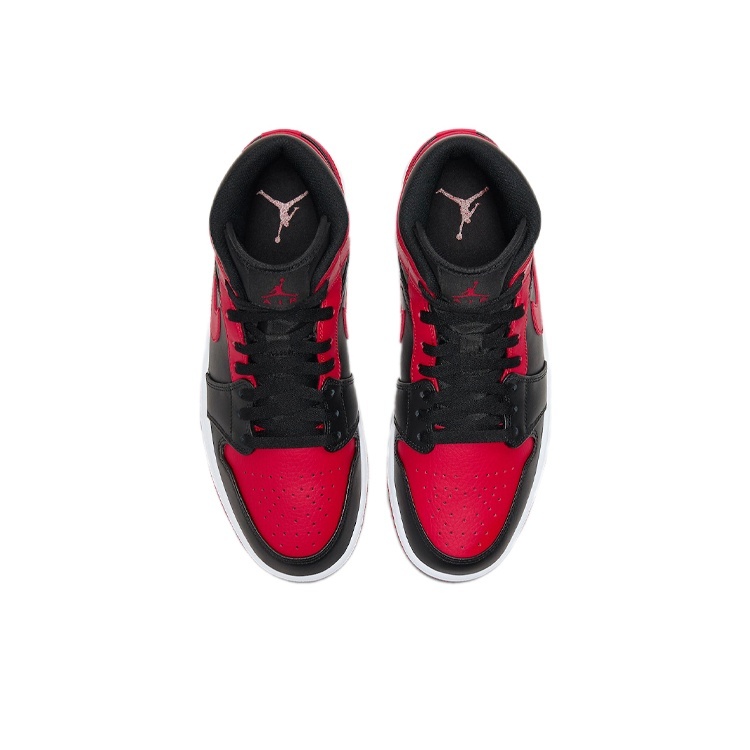 Air Jordan 1 Mid 'Black / University Red / Black / White' Мужские