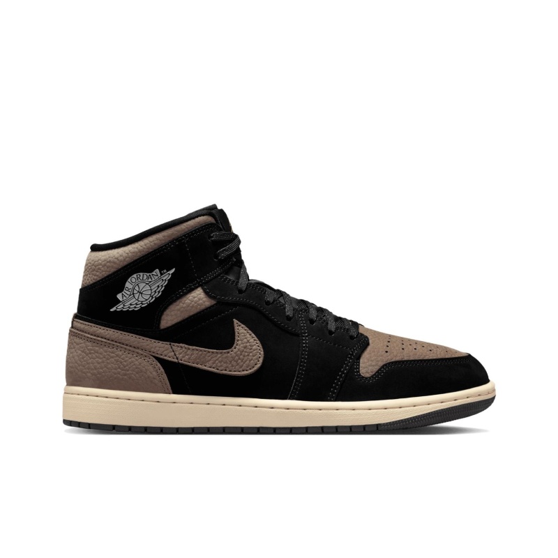 Air Jordan 1 Mid 'Black Light Wild Mango Olive Grey' Мужские