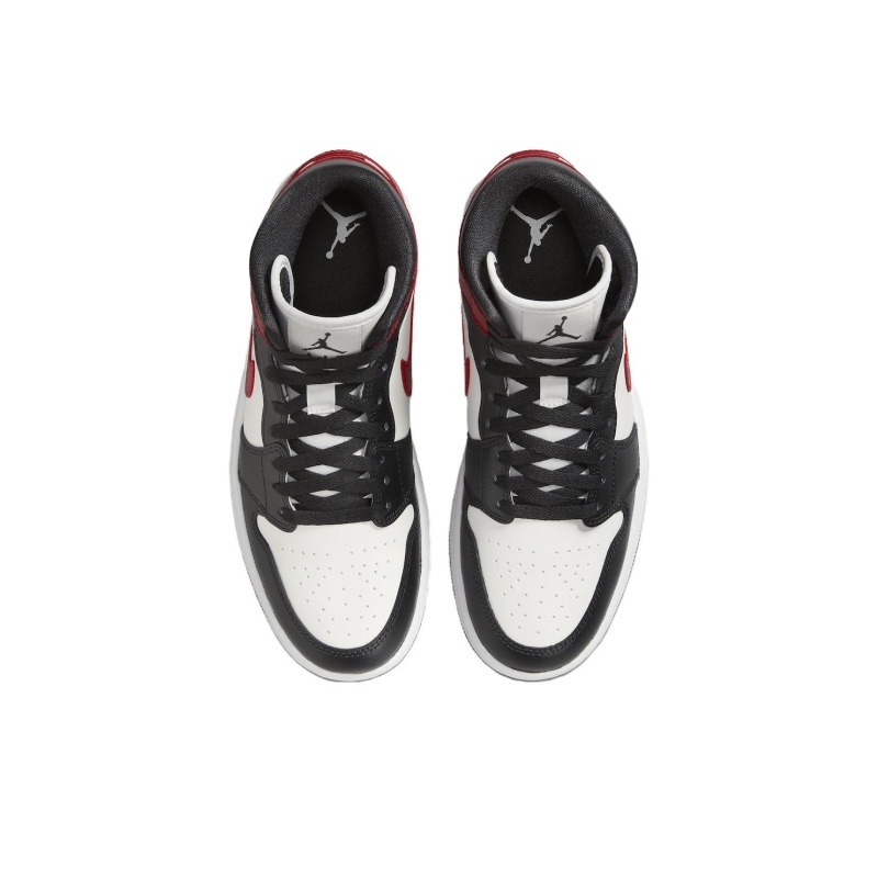 Air Jordan 1 Mid 'Sail Off Noir White Gym Red' Женские