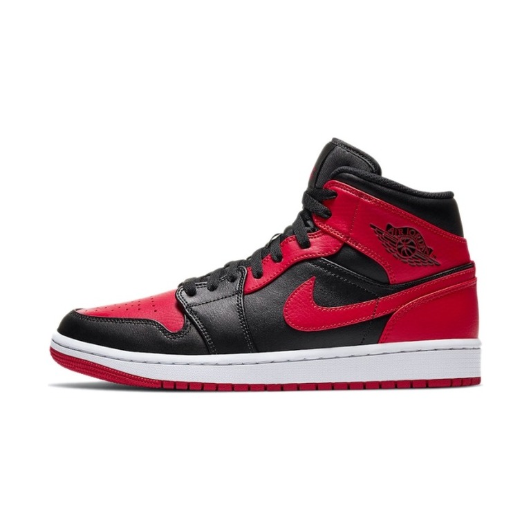 Air Jordan 1 Mid 'Black / University Red / Black / White' Мужские