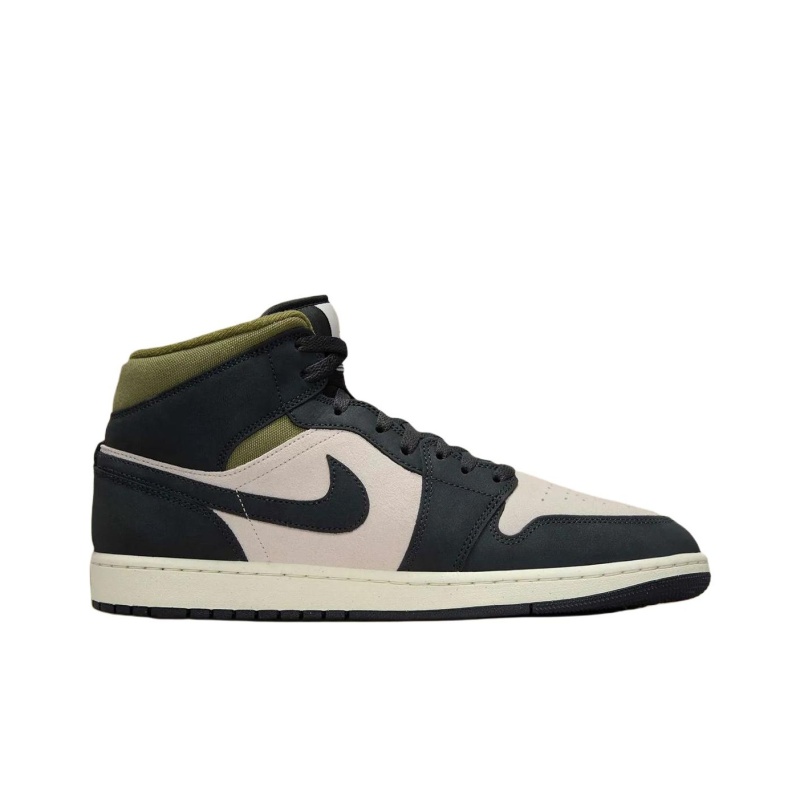 Air Jordan 1 Mid 'Light Orewood Brown Medium Olive Sail Off Noir' Мужские
