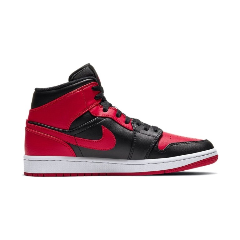 Air Jordan 1 Mid 'Black / University Red / Black / White' Мужские