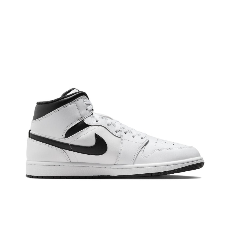 Air Jordan 1 Mid 'White/White/Black/Black' Мужские