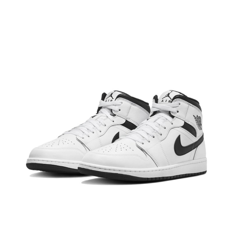Air Jordan 1 Mid 'White/White/Black/Black' Мужские