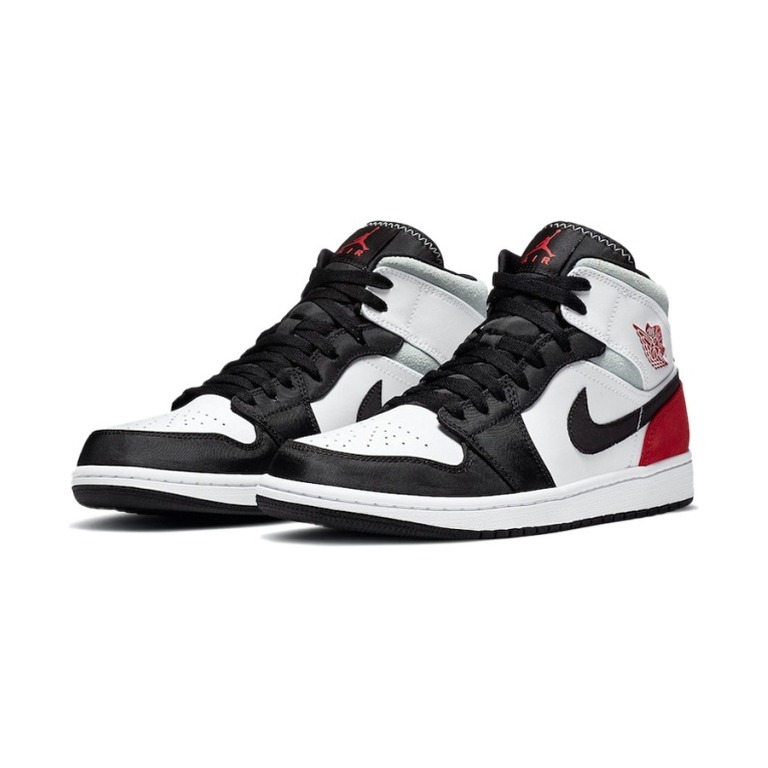 Air Jordan 1 Mid 'White / Black / Light Smoke Grey / Gym Red' Мужские