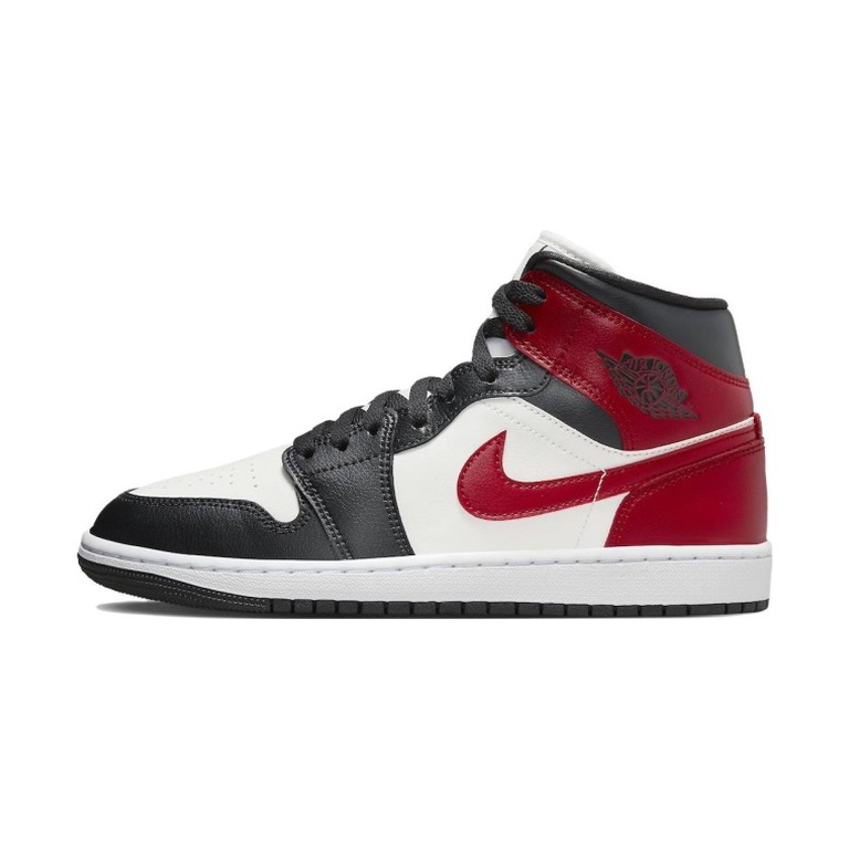 Air Jordan 1 Mid 'Sail Off Noir White Gym Red' Женские