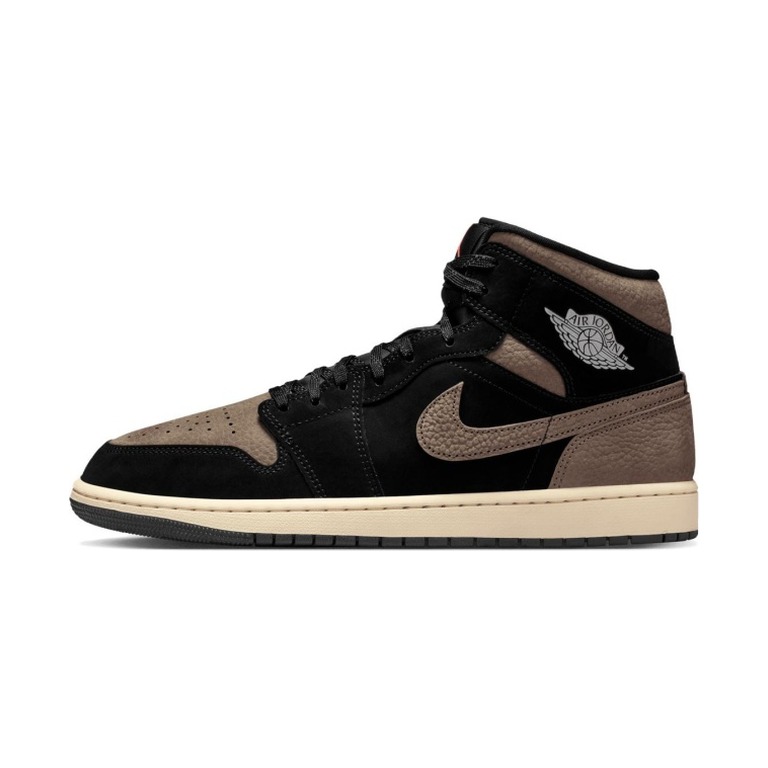 Air Jordan 1 Mid 'Black Light Wild Mango Olive Grey' Мужские