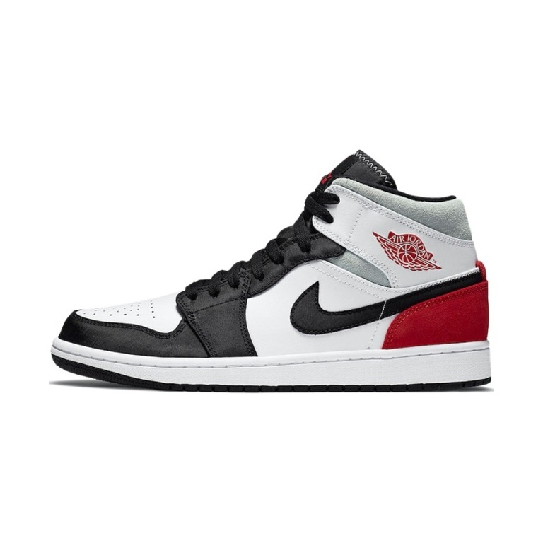 Air Jordan 1 Mid 'White / Black / Light Smoke Grey / Gym Red' Мужские