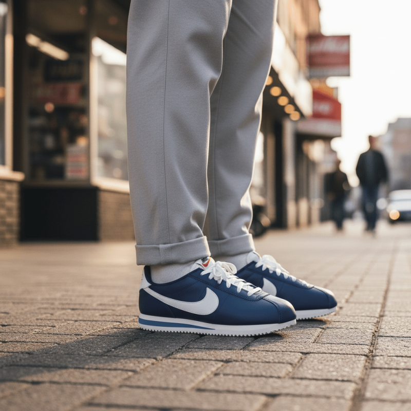 Nike Cortez 'Black Photo Blue Summit White Hyper Blue' Мужские