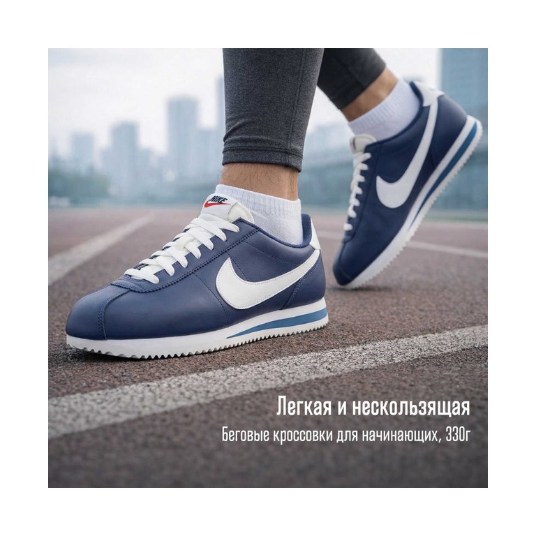 Nike Cortez 'Black Photo Blue Summit White Hyper Blue' Мужские