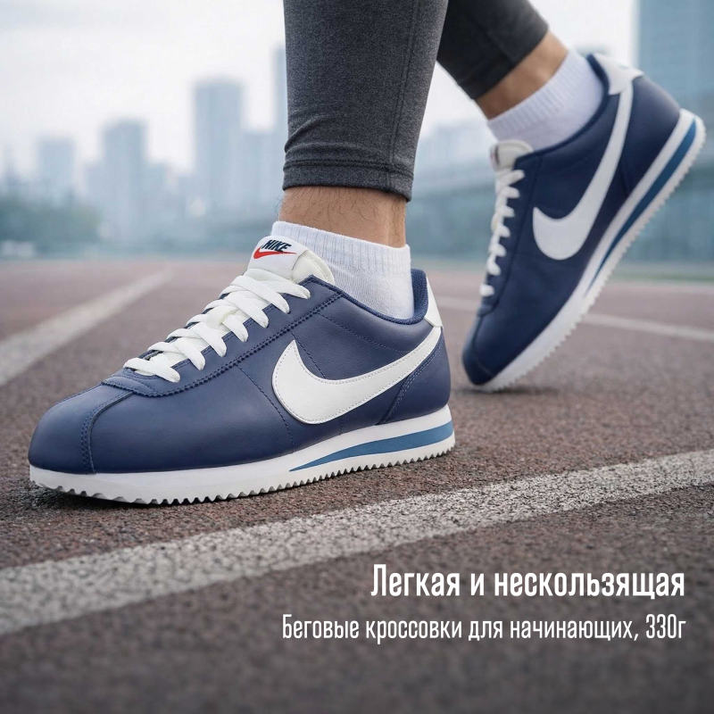 Nike Cortez 'Black Photo Blue Summit White Hyper Blue' Мужские
