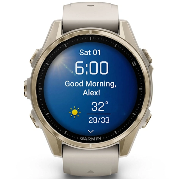 Garmin Fenix 8 43mm Amoled Sapphire Soft Gold Leather