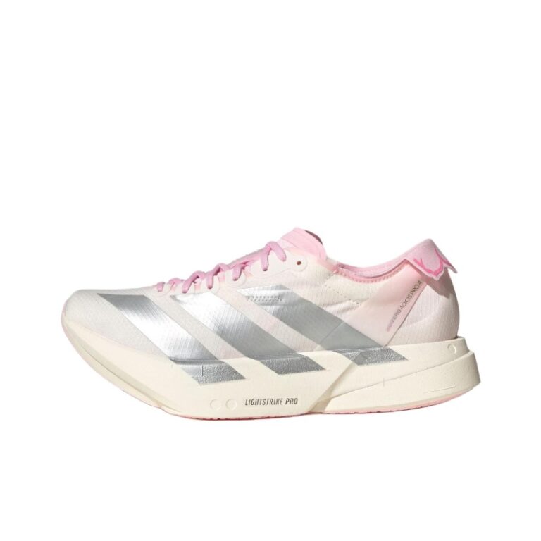 Adidas Adizero Adios Pro 4 'Core White / Silver Metallic / Clear Pink' Женские