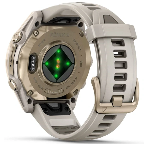 Garmin Fenix 8 43mm Amoled Sapphire Soft Gold Leather