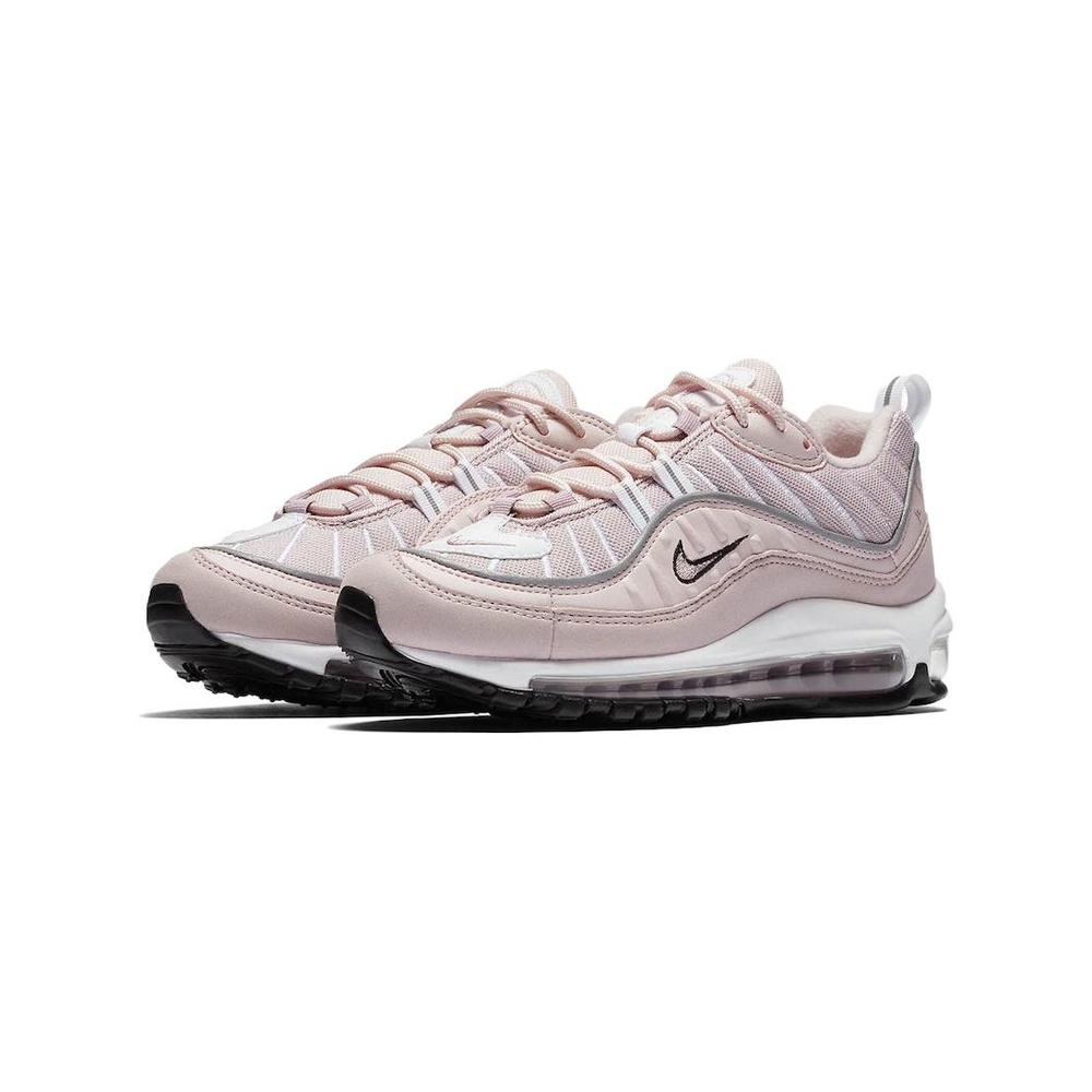 Nike Air Max 98 'Black / Smoke Grey / Sunset Pulse / Metallic Silver' Женские