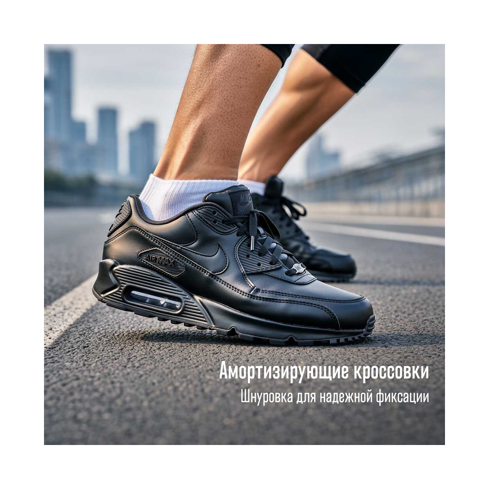 Nike Air Max 90 'Black / Total Orange / Light Silver' Мужские