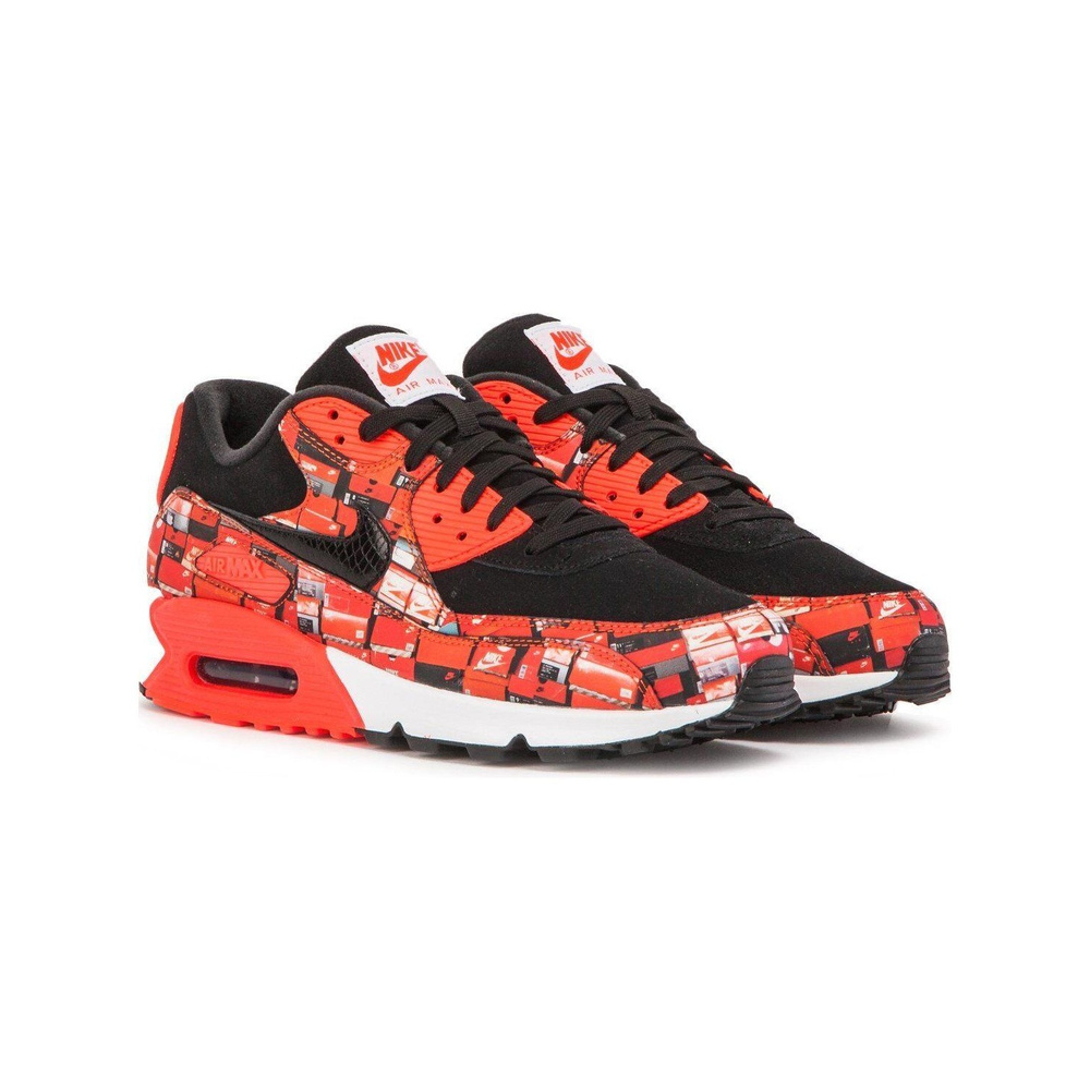 Nike Air Max 90 'Black / Hyper Crimson / White / Chrome' Мужские