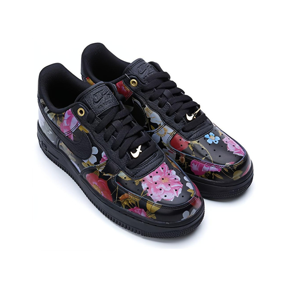 Nike Air Force 1 'Black / Light Crimson / Topaz Gold / Bright Crimson' Женские