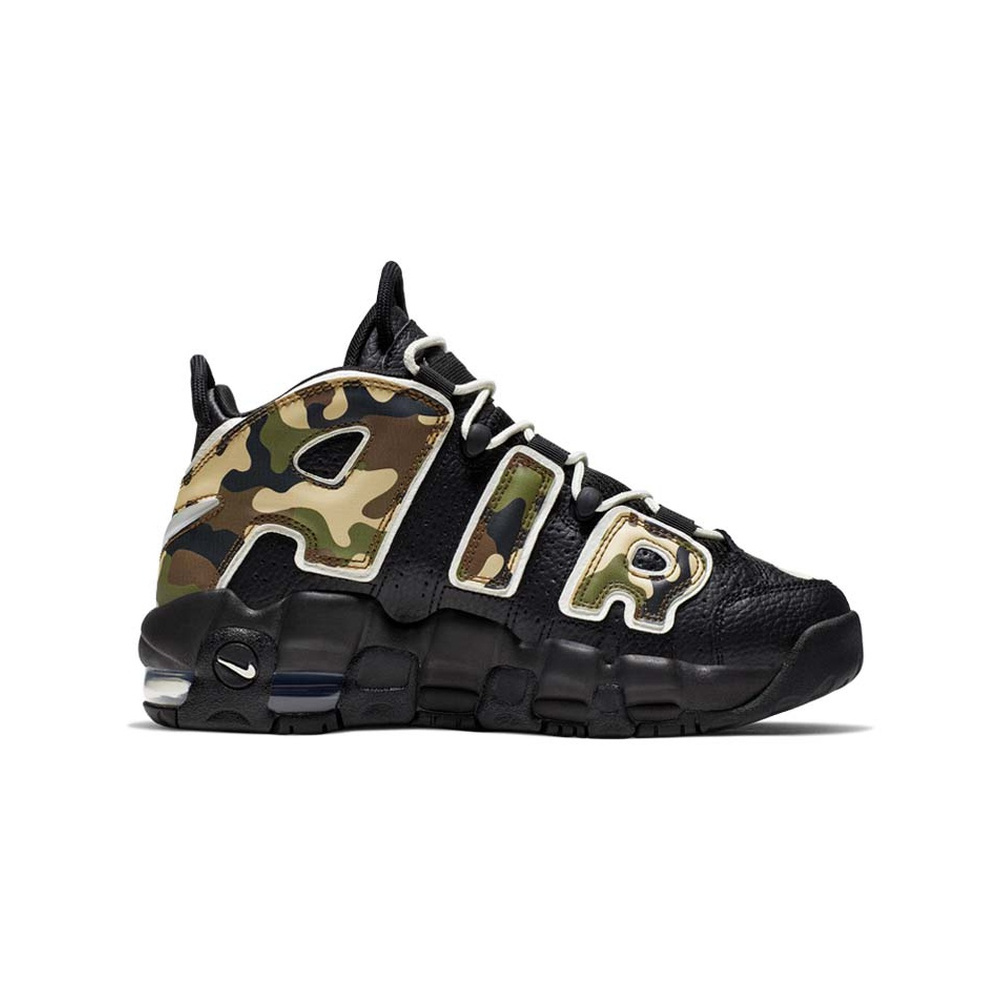 Nike Air More Uptempo 'Black / Hyper Crimson / White / Chrome' Женские