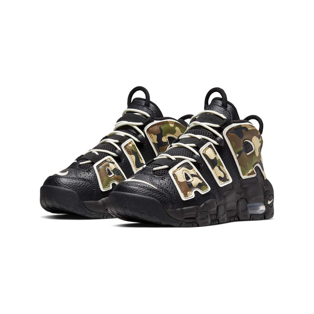 Nike Air More Uptempo 'Black / Hyper Crimson / White / Chrome' Женские