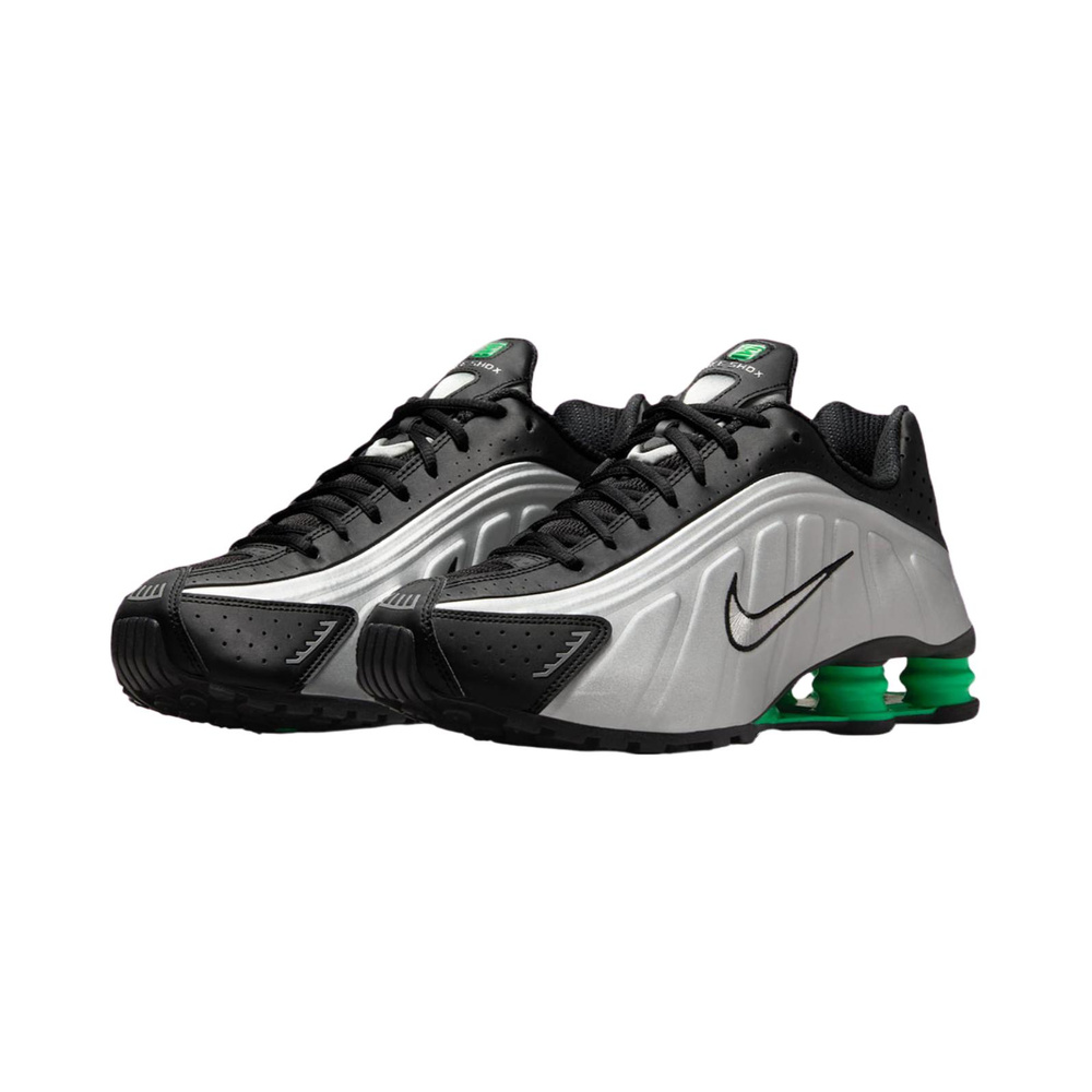 Nike Shox R4 'Metallic Silver / Black / Green Shock' Мужские