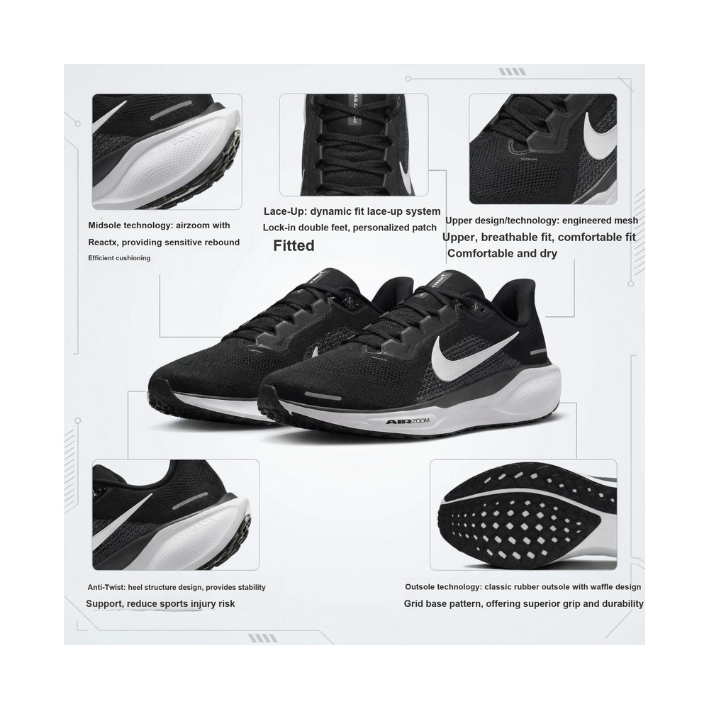 Nike Pegasus 41 'Black White Anthracite' Мужские