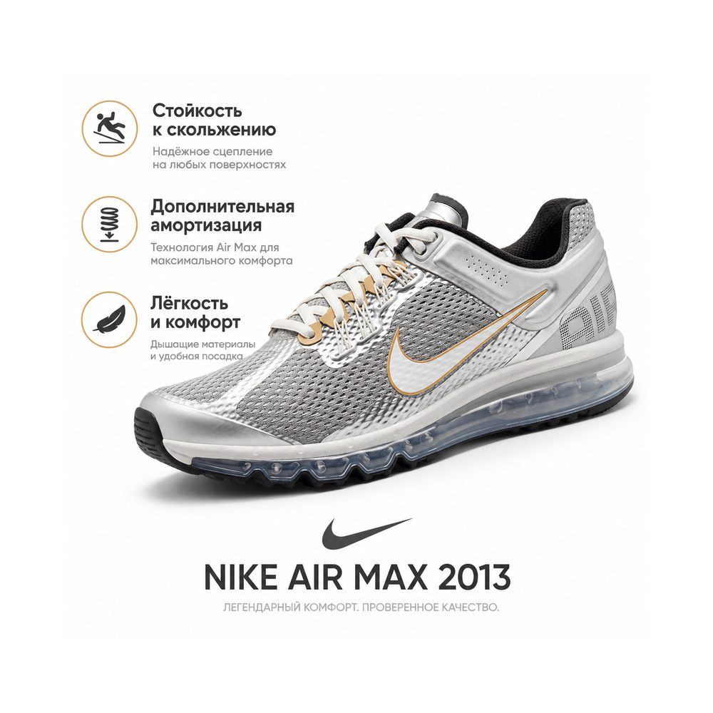 Nike Air Max 2013 'Dark Grey Heather / White' Мужские