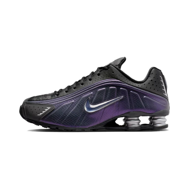 Nike Shox R4 'Black / Metallic Silver / Purple Dynasty / Anthracite' Мужские