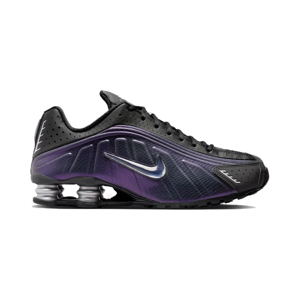 Nike Shox R4 'Black / Metallic Silver / Purple Dynasty / Anthracite' Мужские