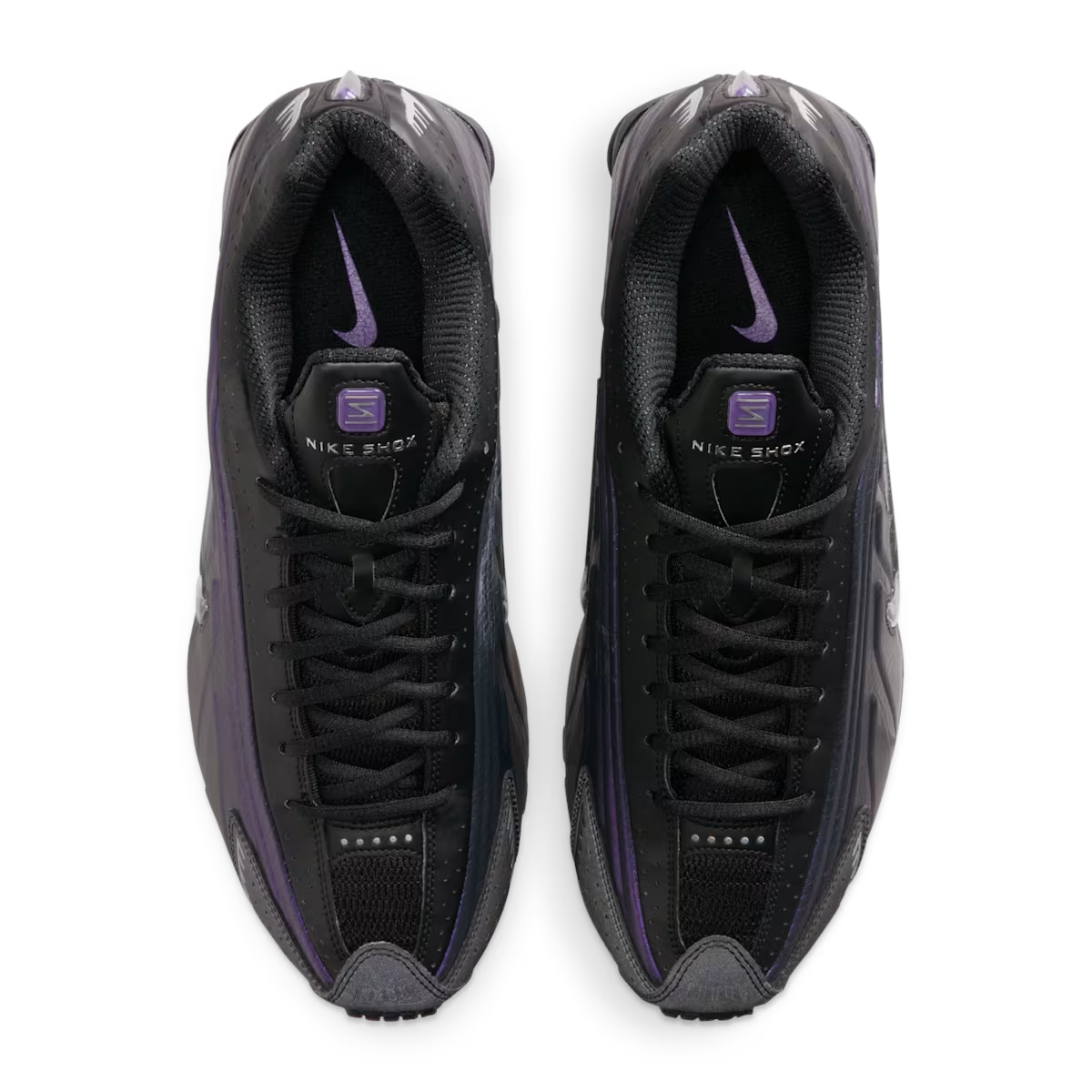 Nike Shox R4 'Black / Metallic Silver / Purple Dynasty / Anthracite' Мужские
