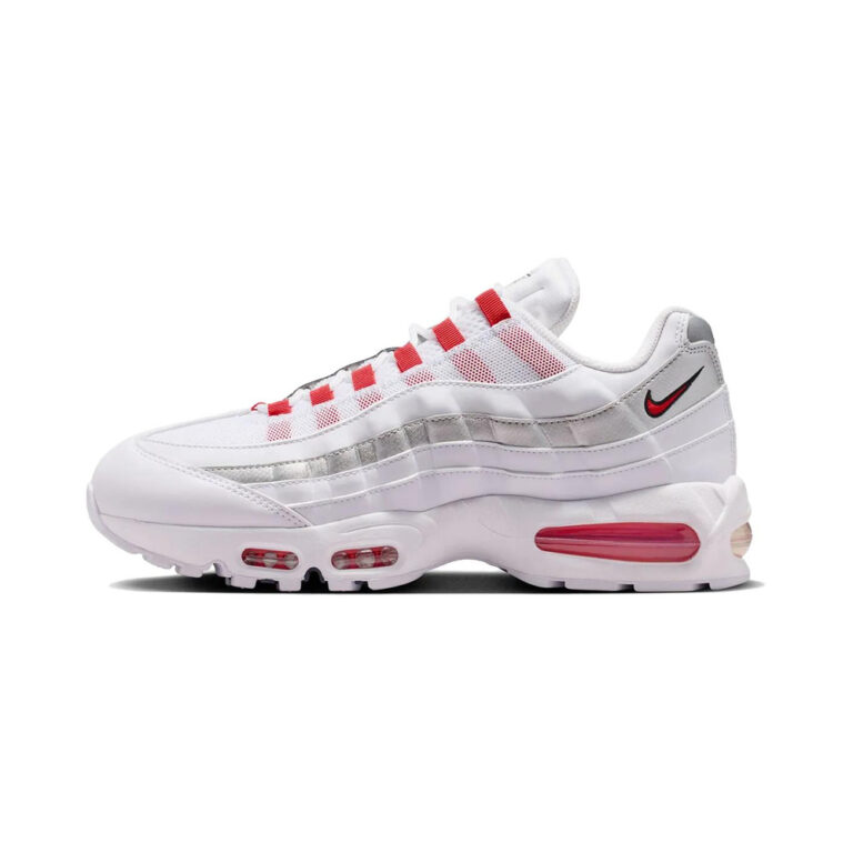 Nike Air Max 95 'White / Metallic Silver / Obsidian / Speed Red' Мужские
