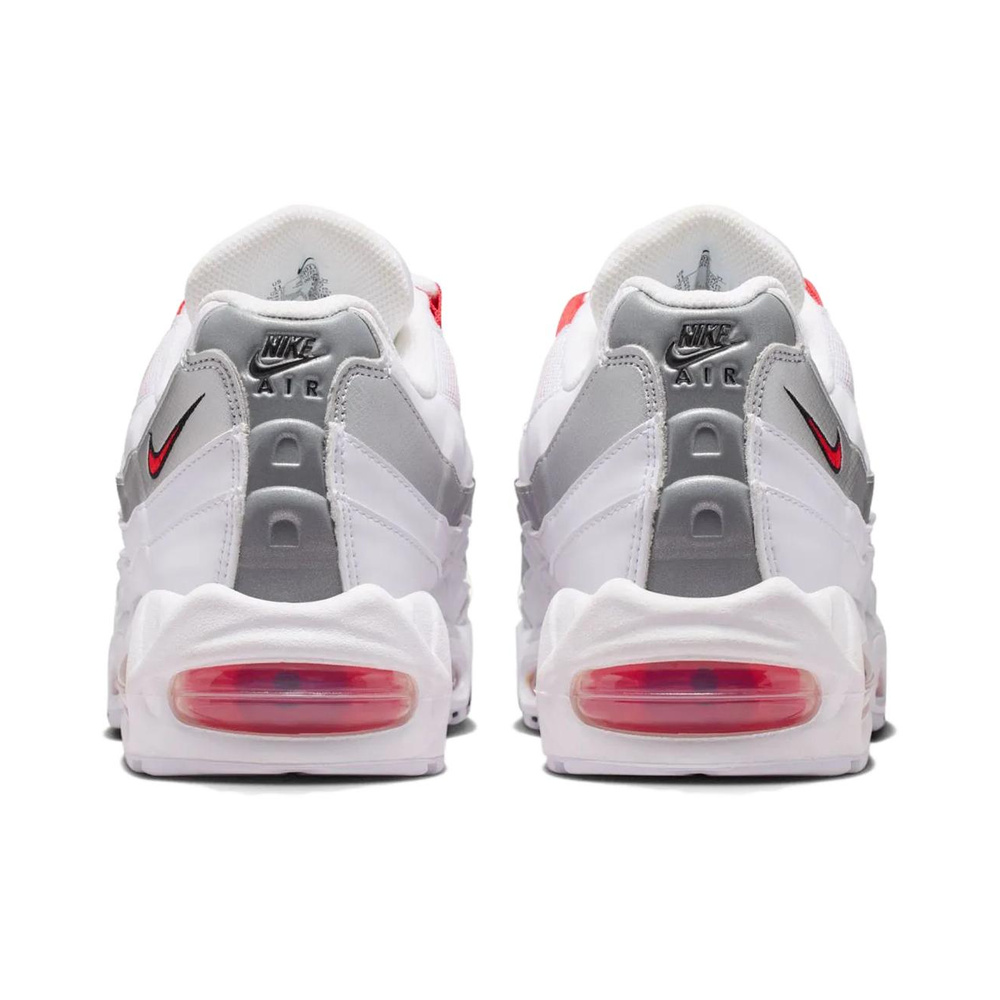 Nike Air Max 95 'White / Metallic Silver / Obsidian / Speed Red' Мужские