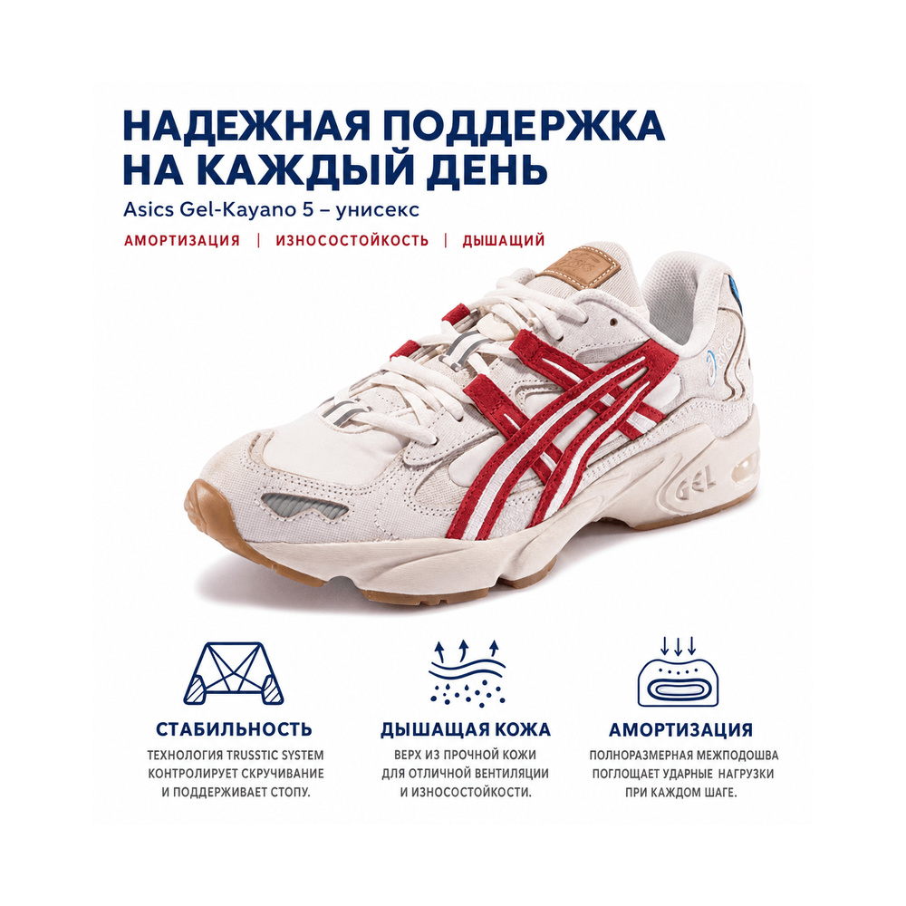 ASICS Gel-Kayano 5 'Tokyo Cream Classic Red' Мужские
