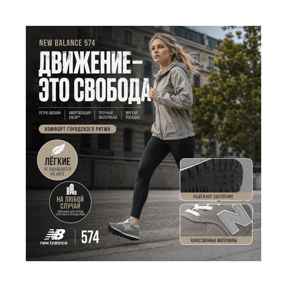 New Balance 574 'Grey Beige' Мужские