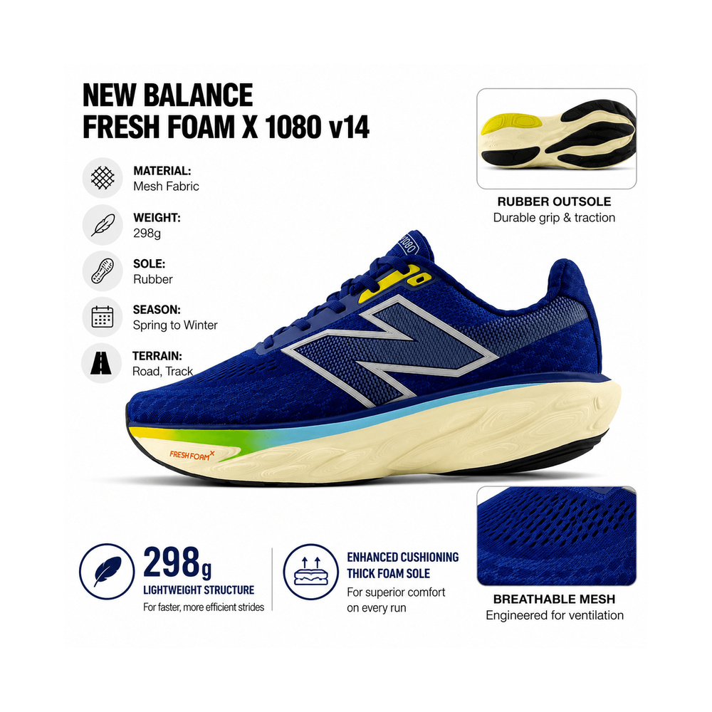 New Balance Fresh Foam X 1080 V14 'Inkwell / Silver Metallic' Мужские