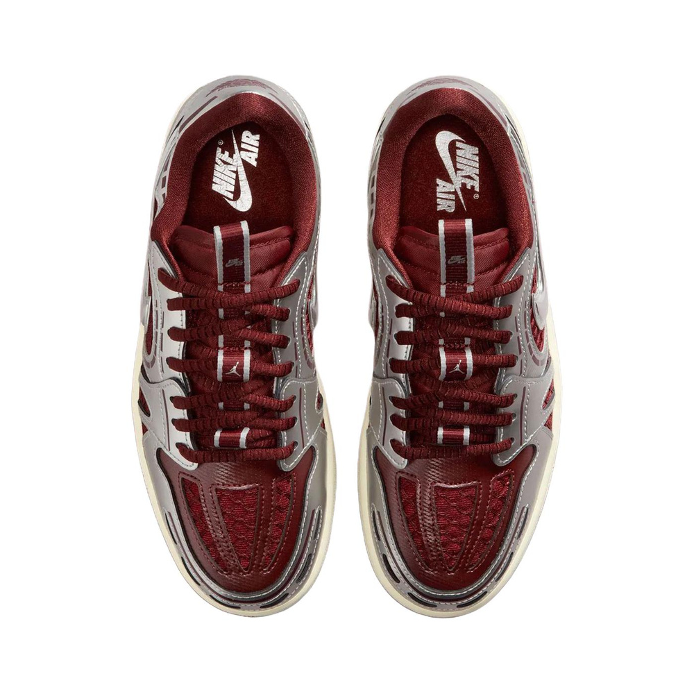 Nike Jordan 1 Low 'Dark Team Red / Metallic Silver / Coconut Milk / Dark Team Red' Женские
