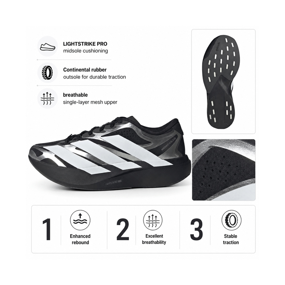 Adidas Adizero Evo SL EXO 'Core Black / Cloud White / Silver Metallic' Мужские