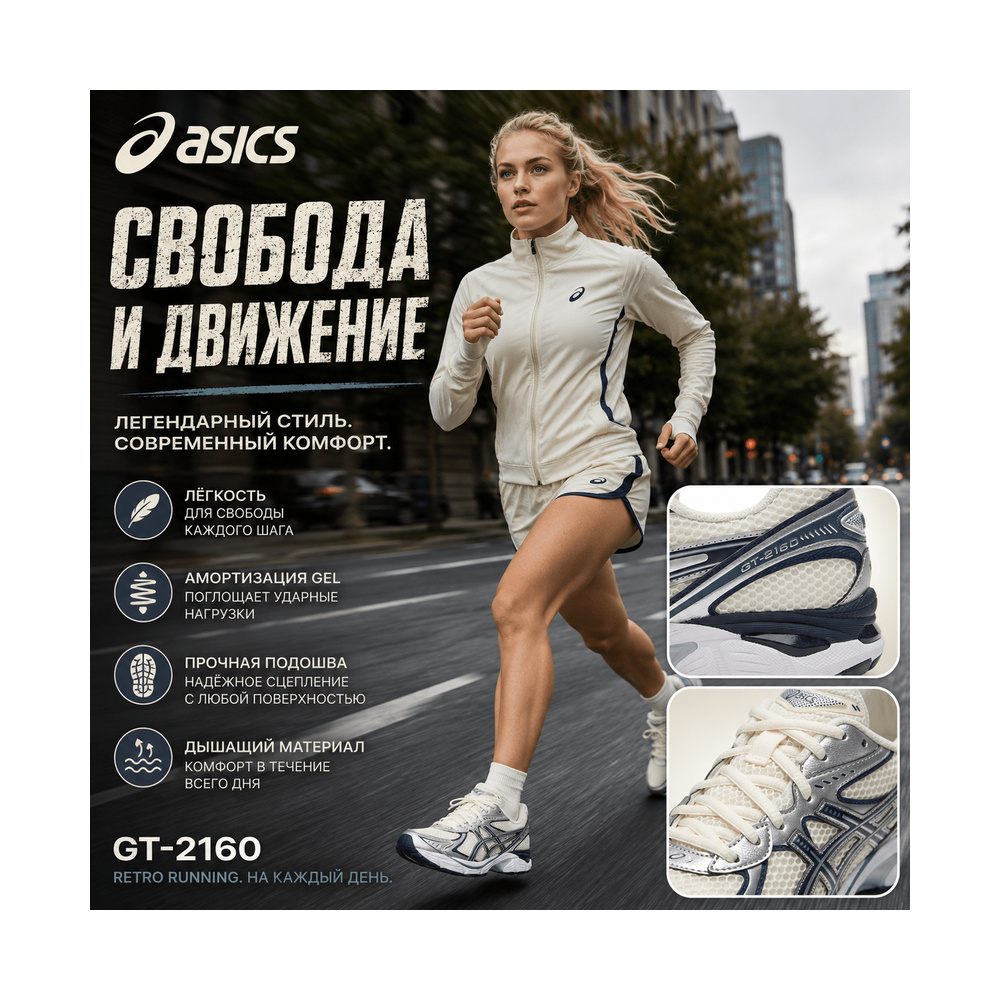ASICS GT 2160 'Ecru Silver Blue' Мужские