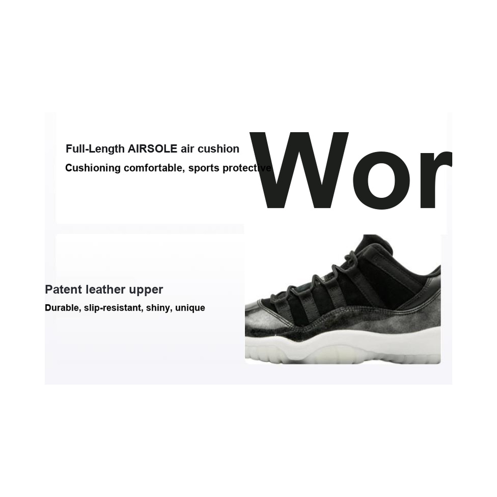 Air Jordan 11 'Black / Chalk / White' Унисекс