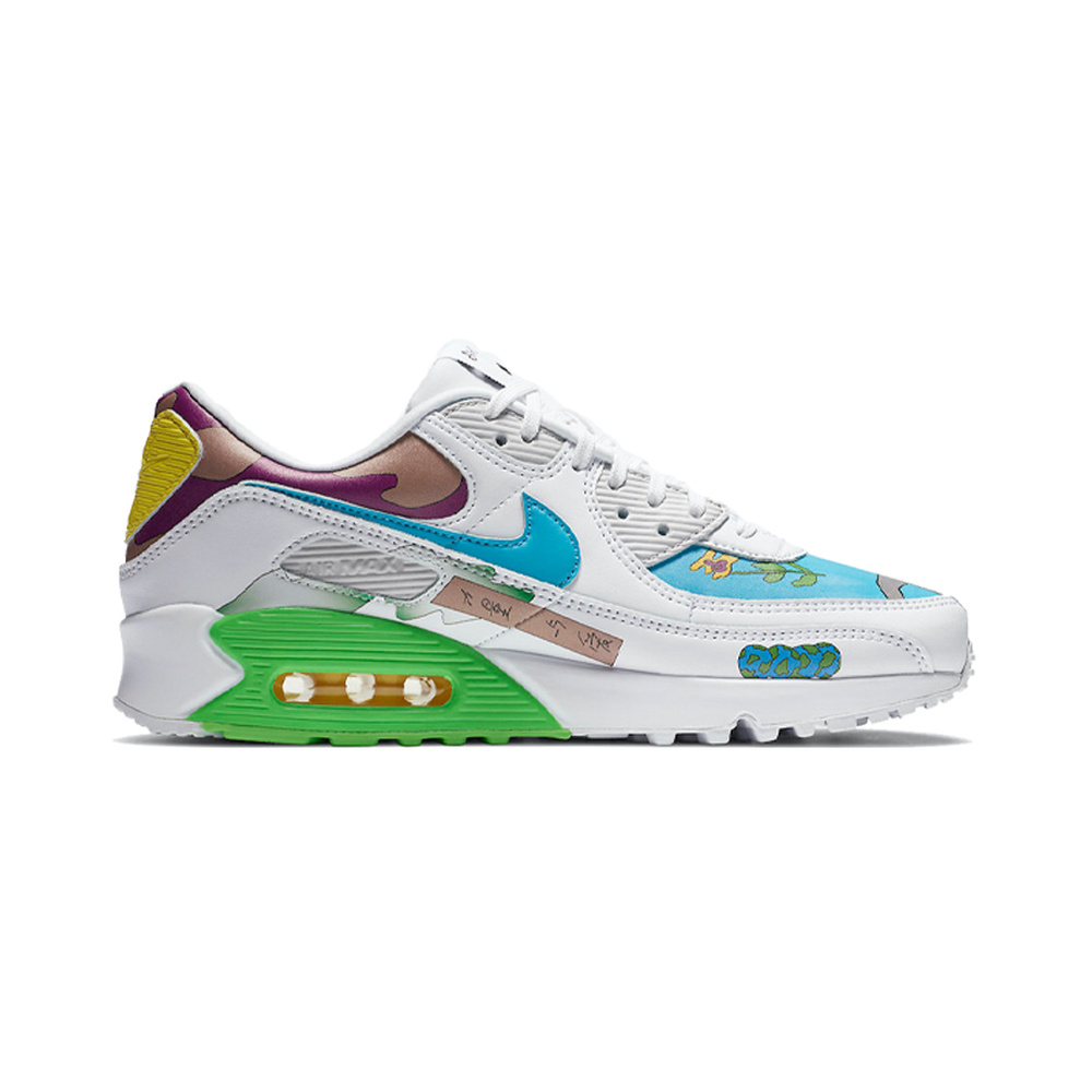 Nike Air Max 90 'Obsidian / Lime Blast / Polar / Pink Foam' Мужские