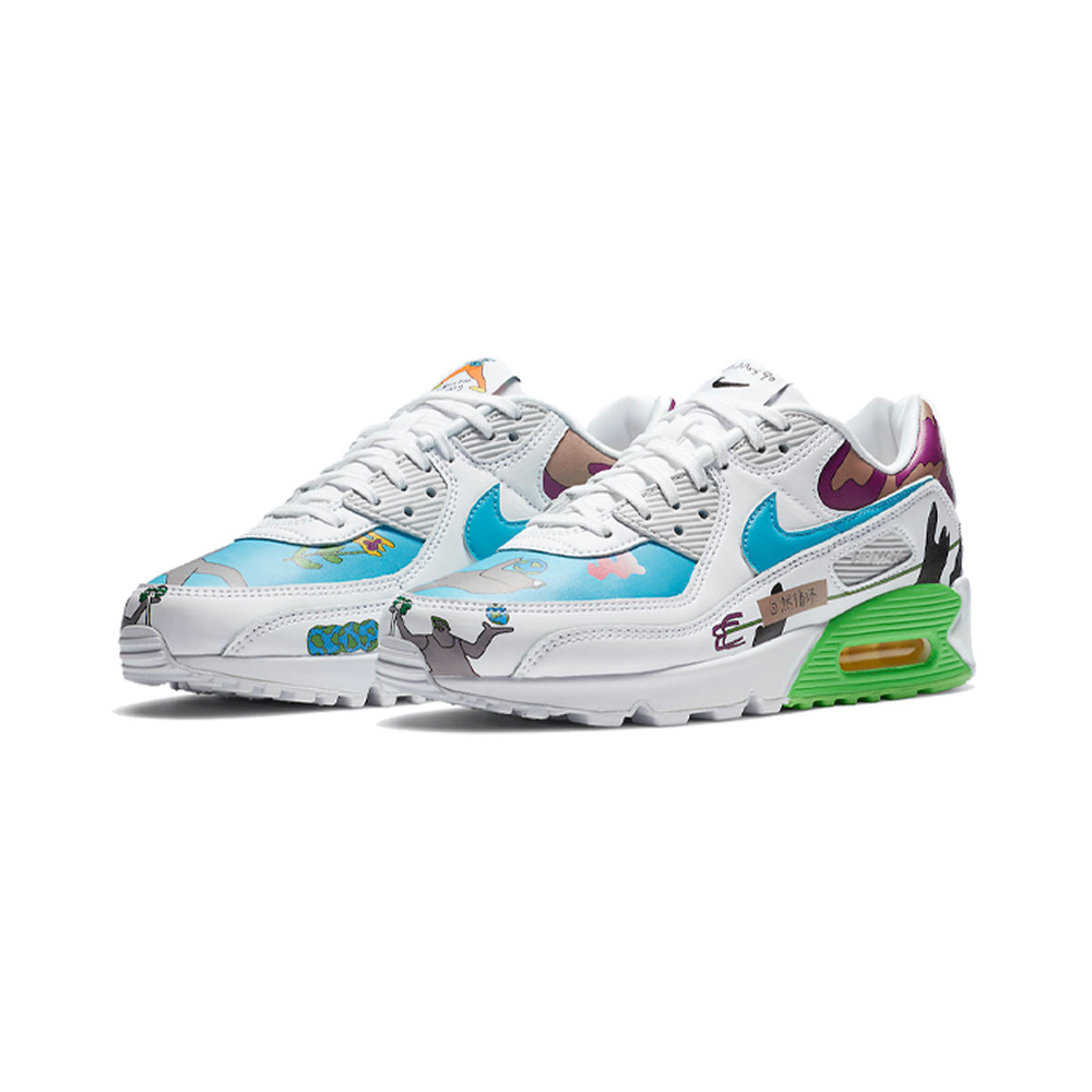 Nike Air Max 90 'Obsidian / Lime Blast / Polar / Pink Foam' Мужские