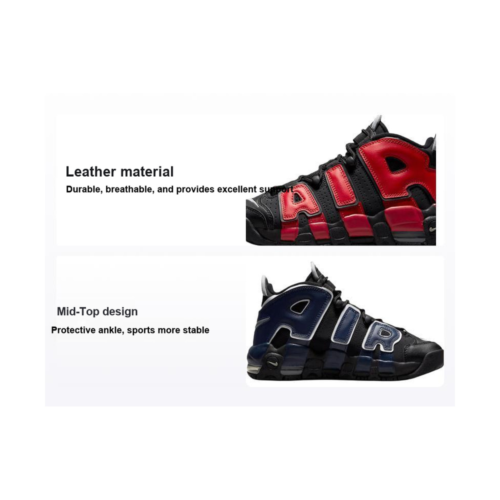 Nike Air More Uptempo 'Light Smoke Grey / Photon Dust / Hyper Crimson / Chrome' Мужские