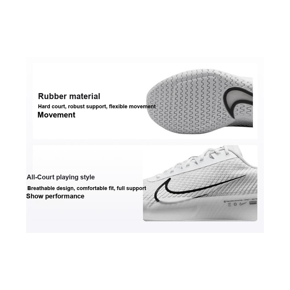 Nike Air Zoom Vapor 11 'White / Metallic Silver / Black' Мужские