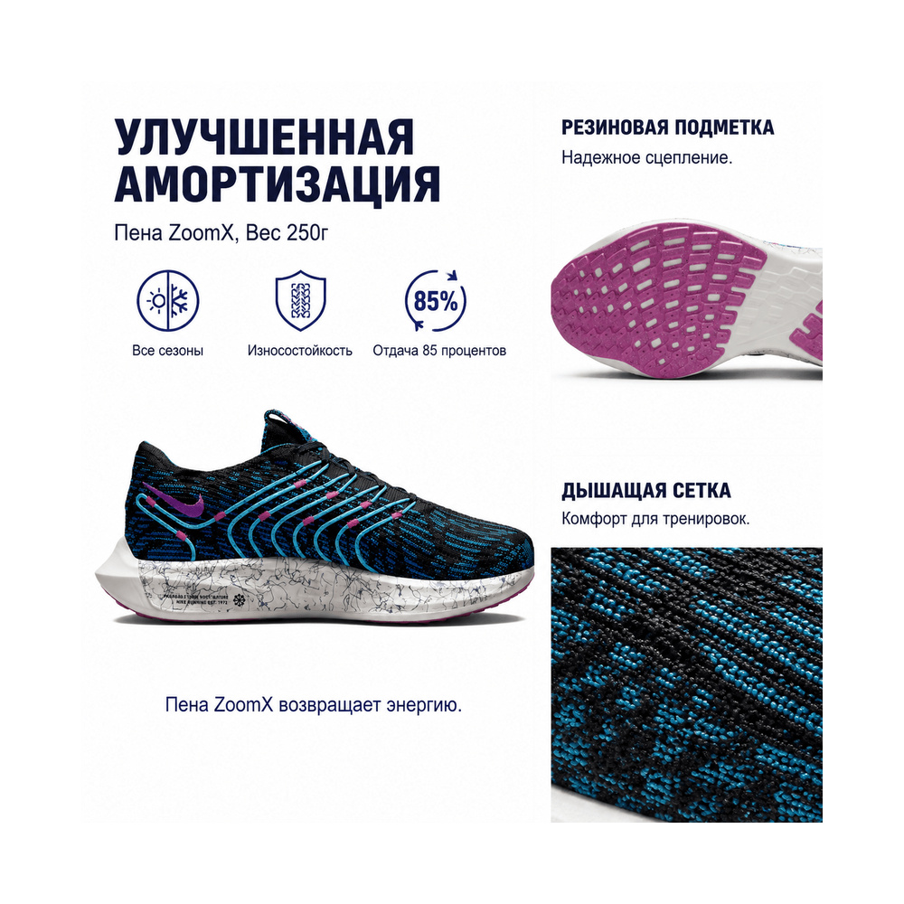Nike Pegasus Turbo Next Nature 'Geode Teal Light Menta Canary Chrome' Мужские
